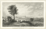 South East View of the City of New York [1. New College, 2. Old English Church, 3. City Hall, 4. French Church, 5. North River, 6. Staten Island, 7. The Prison. 1768].