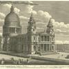 North West View of the Cathedral Church of St. Paul, London. This Beautiful Fabrick was begun in 1675, Finished in 1715, being 40 years, and Cost £1,500,000--Sir Christopher Wren Architect.