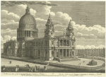 North West View of the Cathedral Church of St. Paul, London. This Beautiful Fabrick was begun in 1675, Finished in 1715, being 40 years, and Cost £1,500,000--Sir Christopher Wren Architect.