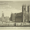A north west view of Westminster Abbey and St. Margaret's Church.