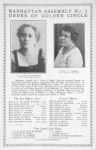 Manhattan Assembly No. 3; Order of Golden Circle; E. H. Tolliver Warner; First Loyal Lady Ruler; Nancy H. Parker; First Financial Secretary.