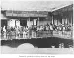 President Herueaux in the patio of his home.