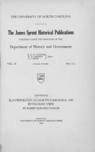 Slave holding in North Carolina; an economic view