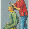 Ancient Chinese. [Shaving all but a circular portion of hair  distinguishes the Chinese common people and manadarins from Tauist and Buddhist priests.(description of card No. 15)].