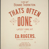 That's often done