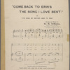 Come back to Erin's the song I love best, or The song my mother used to sing