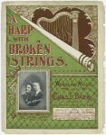 A harp with broken strings