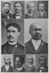Chairman and Officers Local Committee of Arrangements; 3. Rev. O. J. W. Scott, D. D., Chairman Local Committee; 9. Rev. S. G. Lamkins, B. D., Corresponding Secretary; 7. Rev. Walter H. Brooks, B. D., First Vice-President; 2. Rev. P. A. Wallace, D. D., 3rd Vice-President; 4. Rev. D. E. Wiseman, A. M., 7th Vice-President; 6. Rev. J. I. Loving, B. D., Recording Secretary; 10. Rev. W. H. Davenport, D. D., 1st Asst. Recording Secretary; 8. Rev. J. Anderson Taylor, Treasurer; 5. James L. Neal, Esq., Financial Secretary; 1. Rev. L. E. B. Rosser, Member of the Local Com. of Arrangements.