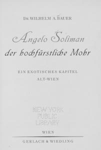 Angelo Soliman, der hochfurstliche Mohr : ein exotisches Kapitel Alt-Wien