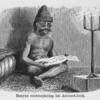 Banyan contemplating his Account-book