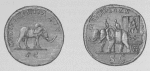 Two large brass Medals depicting elephants