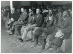 Spectators and witnesses on second day of Superior Court during trial of automobile accident case during Court Week in Granville County Court House, Oxford, North Carolina. November 1939.