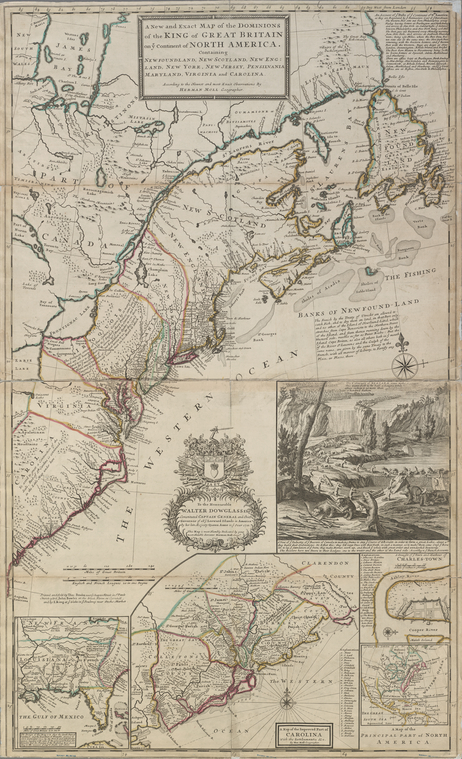 Herman Moll's map of British North America, 1715