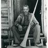 Old Negro [former slave] with horn with which slaves were called; Near Marshall, Texas.