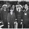 African American captain and part of the crew on the day of the launching of the liberty ship SS Frederick Douglass  