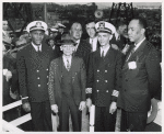 African American captain and part of the crew on the day of the launching of the liberty ship SS Frederick Douglass  