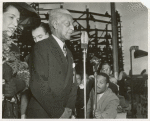 Haley Douglass, grandson of the noted Abolitionist, addressing the workers and congratulating the crew of the SS Frederick Douglass on the day of its launching