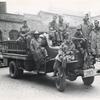 Men of the 2794th Fire-Fighting Platoon in Heidelberg, Germany on their fire truck