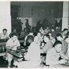 Students at the University Study Center, first U. S. Army operated university for soldiers, Florence, Italy, are fed in modern cafeteria style mess halls