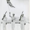 Color guard consisting of African Americans Corporal Gilbert Henderson, Staff Sergeant Edward W. Malone, and Sergeant John Pierce, Antiaircraft Artillery and Guided Missiles Center, Fort Bliss, Texas