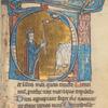 Psalm 26: historiated initial: David holding Candle blessed by Lord