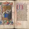 Miniature of Funeral Service and facing text page with pen-flourish decoration