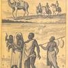 Arabs & Moors riding on their camels, oxen & horses with their Gum Arabic & other goods to sell at Sanaga River; Habit of the Cape de Verde Negroes