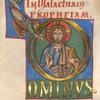Malachi, historiated initial: Christ Pantocrator