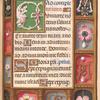 Border with motto "Fors vous" and initials WM and M of first owner; rubrics in blue