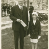 President receives champion girl speller, Sylvia Didech.