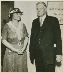 Herbert Hoover and Mrs. George B. Simmons.