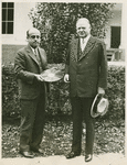 Pres. Hoover, I. E. Lambert holding a record disk.