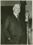 Herbert Hoover, former president of the United States, speaking to members of the Byrd Expedition in the South Polar ice, via the air waves.