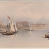 General view of the ruins of Luxor, from the Nile. 1838.