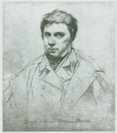 Portrait de Ingres par lui-même (1822). Mine de plomb (Appartient à Mme. Joseph Marcotte.)