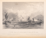 H. M. Ships Imogene and Andromache passing the Batteries of the Bocca Tigris.