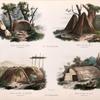 Nlle. Hollande. Cabanes du port du Roi Georges. (3 pieds de haut.), Cabanes de la baie Jervis. (6 pieds de haut.)., Nlle. Zélande. Cabanes de l'anse  de l' Astrolabe. (3 pieds de haut.), Cabanesde l'anse des toviens.