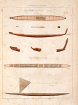 Nouvelle Zélande. Pilogue de l anse de l'Astrolabe. (Baie tasman.), Pirogue du canal de l'Astrolabe.