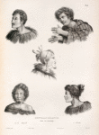 Nouvelle Zélande. (Anse de l' Astrorabe.). 1. 2. 3. 4. Naturels., 5. Théadaï.