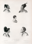 Nouvelle - Zélande. 1. Chef de houa houa., 2. 3. Homme et Femme de houa-houa., 4. 5. Naturels de ceraouïti.