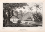 Vue d'un Hangar. abrotamt la pirogue de querre du chef Palou. (Tonga-Tabou.).