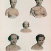 Tonga-Tabou. 1. Touboho fille du chef Palou., 2. Toulê jeune fille., 3. Kaodai fils du chef Palou., 4. Lotou jeune homme., 5. Kower juene fille.