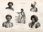 Archipel des Viti. 1. loualala., 2. Coki frere du chef de lakemba., 3. Portrait en pied de Tounbouanokoro., 4.  Jeune homme de Viti -levou., 5. Tounbouanokoro.