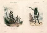 Nouvelle Irlande. Costumes des Habitans du Havre Cartetet., Archipel Viti. Costumes des Habitans de l'sle Votou-Lélé.