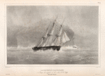 La corvette l'Astrolabe. en danger de se perdre sur les cocheá de l'île leighs. (Nouvelle Irlande.).