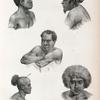 Nouvelle Guinée. 1. Monbai, chef à Dorey., 1. 2. 3. Natureks de Dorey., 5. Lagananoaki.