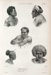 Nouvelle Guinée. 1. Monbai, chef à Dorey., 1. 2. 3. Natureks de Dorey., 5. Lagananoaki.