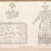 Costumes Chinois.: 1. Costume de mariage d'un marchand chinois d' Amboine; 2. Costume de la mariée; 3. Plague en broderie guise porte sur la poitrine.