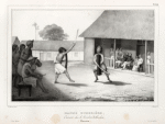 Danse Guerrière, exécutée chex le Résident hollandais. (Bourou.).