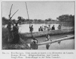 Rio Bengo. Uma caçada ao jacaré, a 25 kilometros de Loanda. -- Bengo River. Alligator-hunting, near Loanda. -- Bengo-Fluss. Krokodiljagd in der Nähe Loanda's.